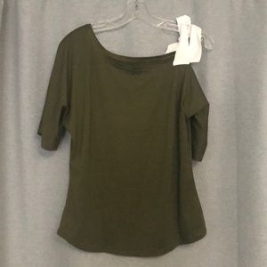 One shoulder tie T-shirt